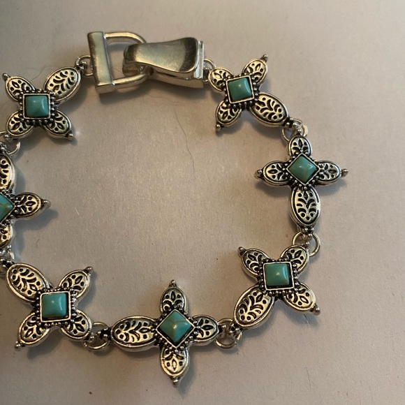 Silver Bracelet Crosses With Turquoise Stones - Picture 11 of 11